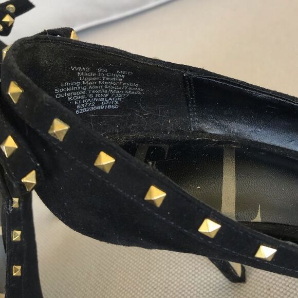 Elle Black and Gold Studded Heels - Picture 5 of 7